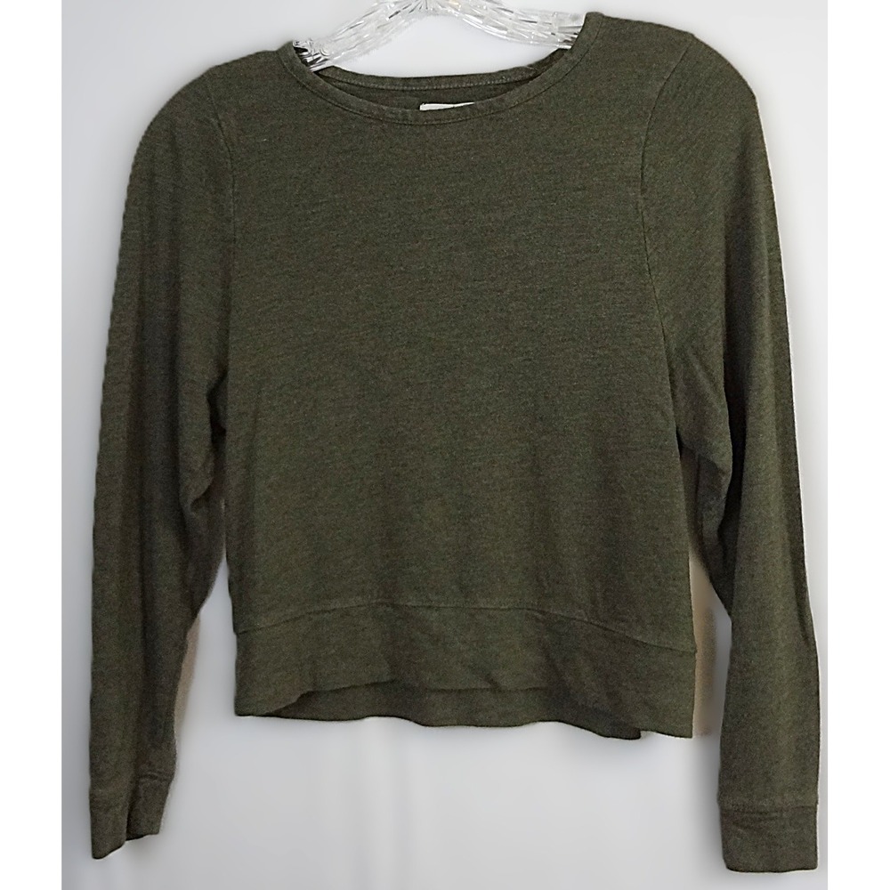 Madewell‎ Olive Green Long Sleeve Cropped Casual Top-Dolman Sleeves Sz XS
